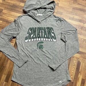 47 women’s long sleeve hooded T-shirt. Michigan State Spartans. Size S.